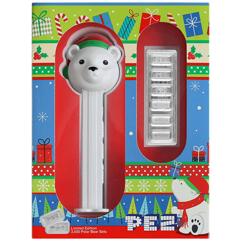 Image for PEZ® Polar Bear Silver Wafers & Dispenser Gift Set from TD Precious Metals